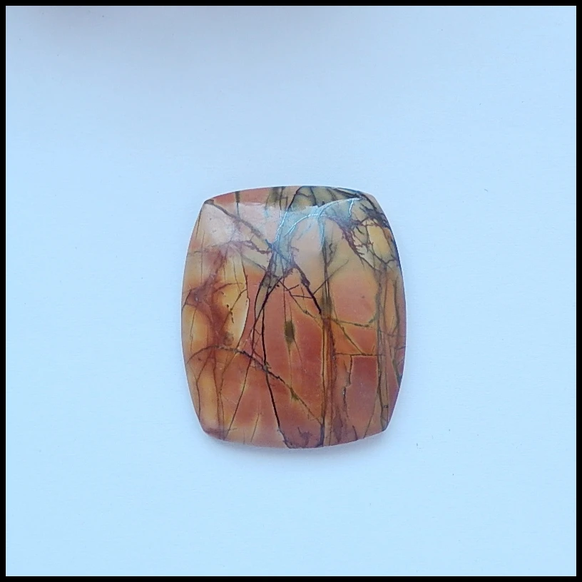 

Natural gemstone Lapis Lazuli,Multi-Color Picasso Jasper Intarsia fashion necklace Caboehon pairs,33x29x6mm,9.8g