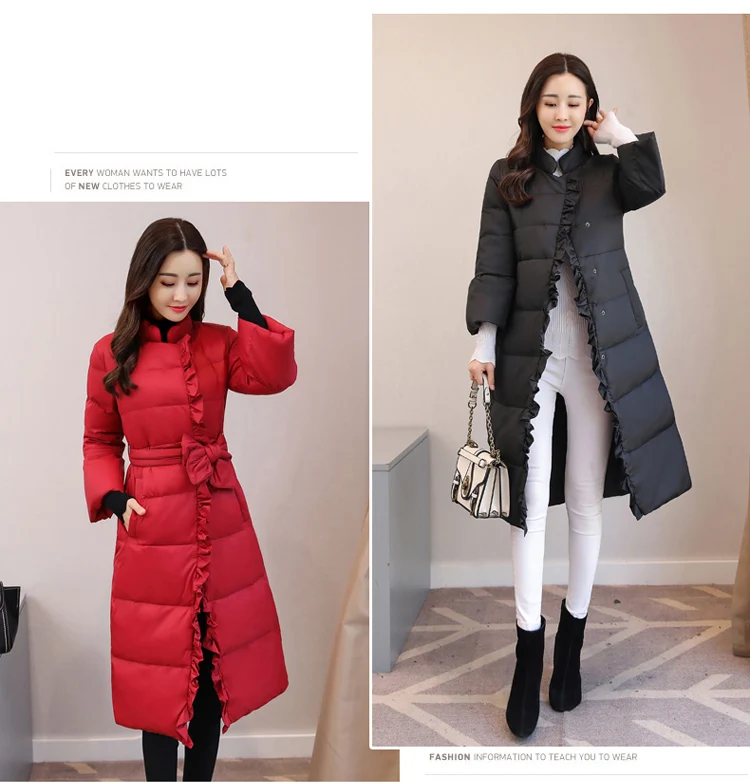 Женская пуховая парка, осенне-зимняя куртка, женские пуховые пальто, женская верхняя одежда, Длинная женская одежда, белый утиный пух, красный, LY1119