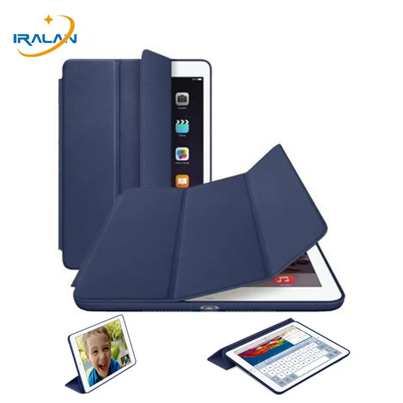 

High Quality Original Official 1:1 Stand Smart Cover for Apple iPad Air 2/iPad 6 A1566 A1567 Slim Flip Leather Case+Stylus+Film