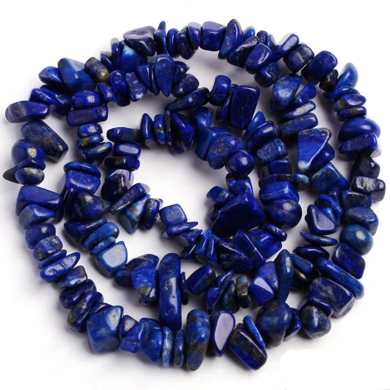 Гравийная форма 5 мм-8 мм натуральный камень бусины для изготовления ювелирных изделий оникс тигровый глаз бусины для Diy браслет ожерелье 16'' - Цвет: Lapis Lazuli