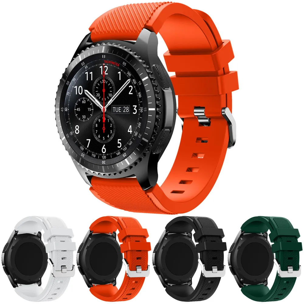 Ремешки для наручных часов черные 22 мм Роскошные брендовые новые модные спортивные силиконовые браслеты ремешок для samsung gear S3 Frontier Лидер продаж