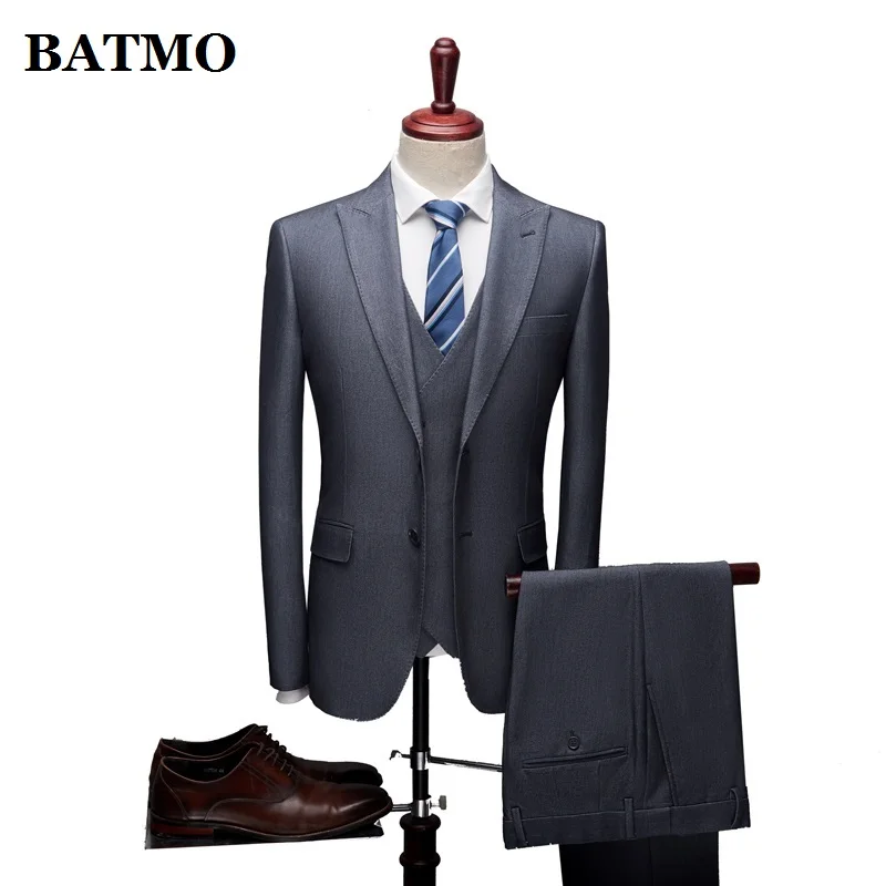 BATMO 2019 Новое поступление высококачественные льняные повседневные мужские пиджаки с принтом, мужские свадебные платья, большие размеры L-XXXL