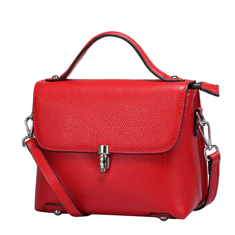 Cowhide genuine leather handbags woman women famous brands bag shoulder