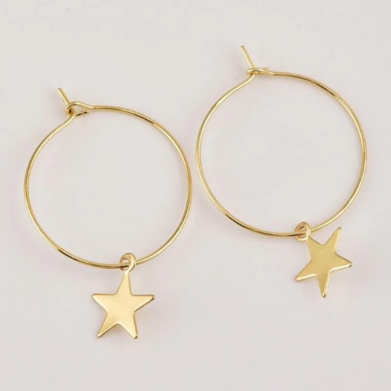 Bovvsky бесконечные круглые серьги-кольца ручной работы золотого цвета простые серьги звезды для женщин маленькие шикарные ювелирные изделия