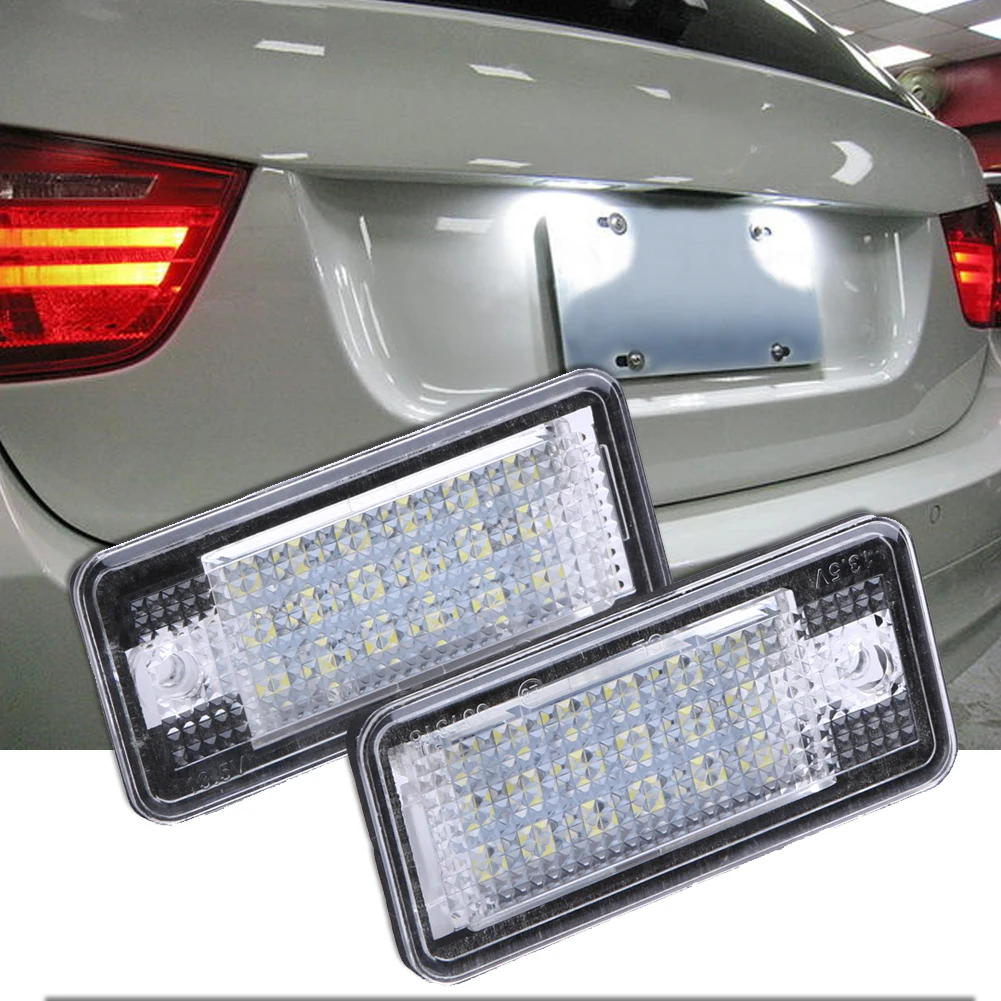 

1 Pair 18 LED Chips 13.5V White Car Error 18 LED License Number Plate Light Lamp for Audi A3 S3 A4 A8 B6