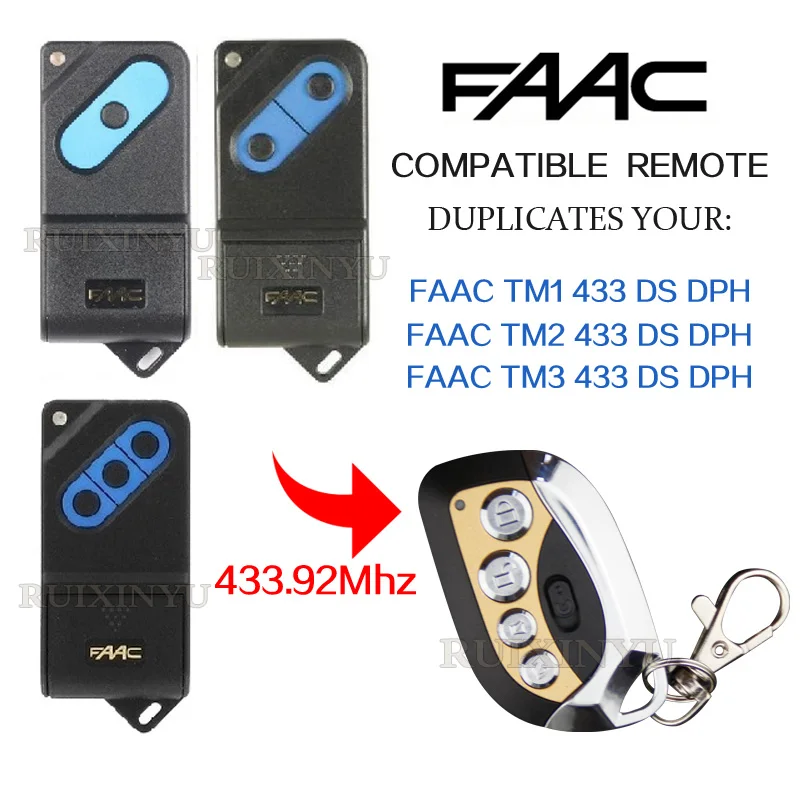 

high quality copy FAAC TM1 433 DS DPH / FAAC TM2 433 DS DPH / FAAC TM3 433 DS DPH 433.92mhz remote control for garage door