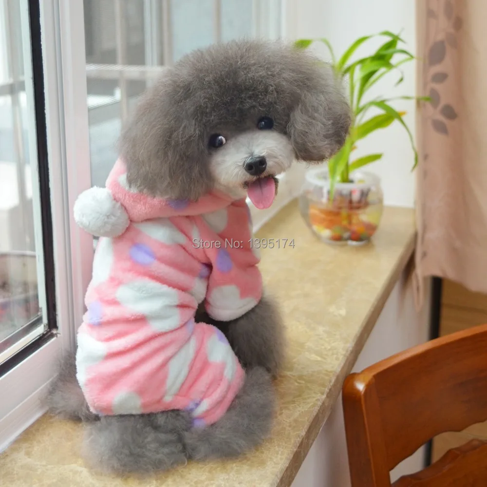 Мода Одежда для собак Теплый Флис Pet пальто с капюшоном костюм леопарда свитер