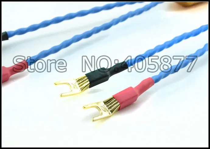 Top with box  G7 Emperor Double Crown speaker cable 2.5M Audio speaker cable silver-gold 1pair 2
