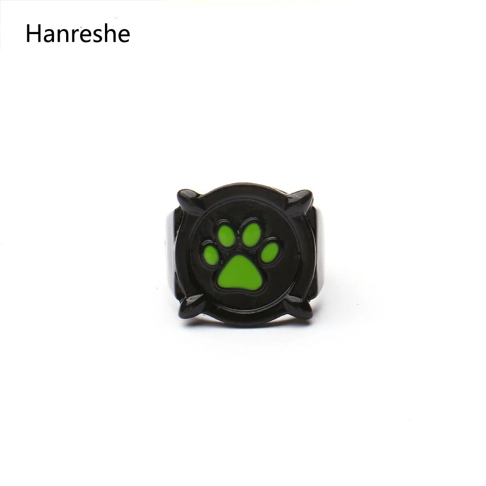Animal Ring Miraculous Ladybug Ring Cat Noir Cartoon Noir Green Paw Print Ring Cosplay Ring Cute Boys and girls Fashion Jewelry