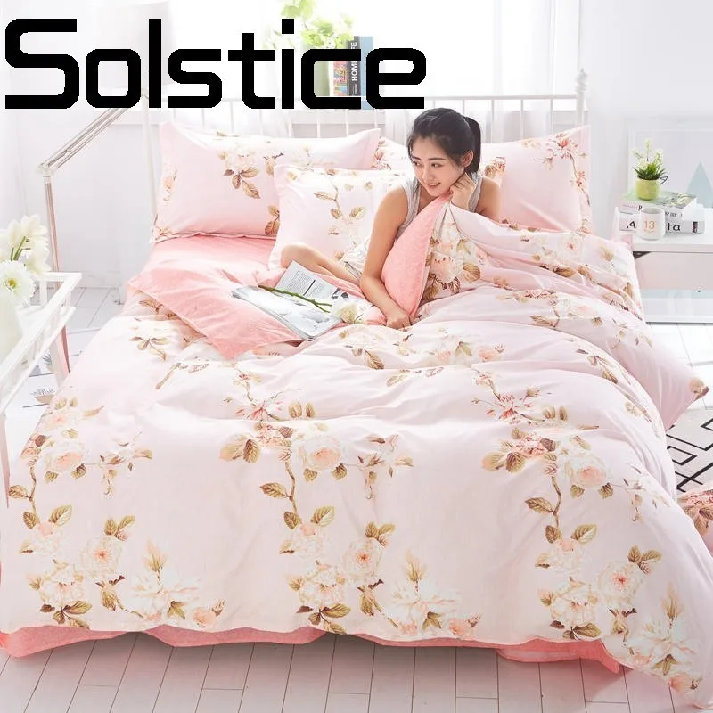 

Solstice Home Textile Fashion simple skin-friendly breathable bedsheet Quilt cover pillowcase bedding 3/4pcs