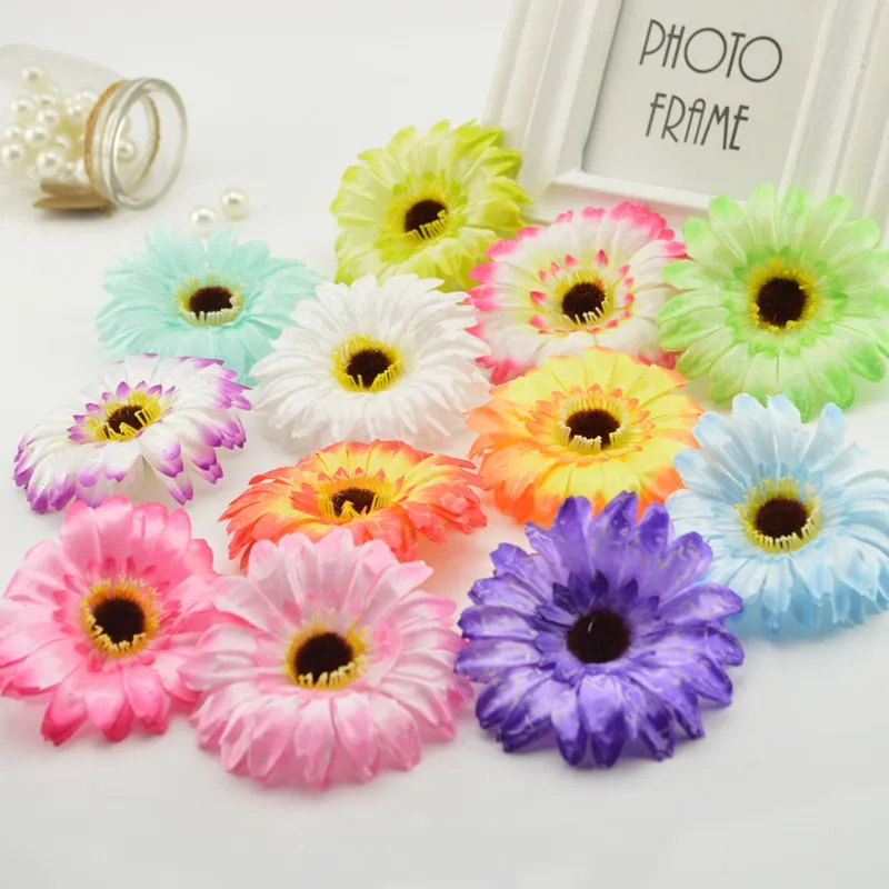 

5pcs cheap simulation Gerbera Silk Daisy For home Wedding car Party Decorative DIY Wreath material festival Artificial Flowers