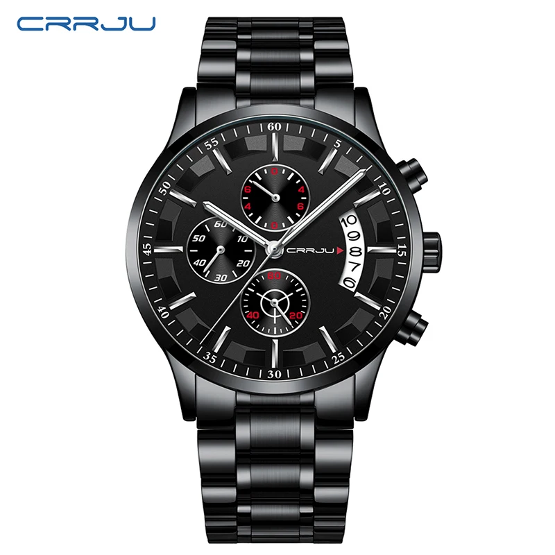 Relogio Masculino 2019 Mens Watches Top Brand Luxury Crrju New Fashion Business Chronograph Black Male Wristwatch Men Watch 2019 (6)