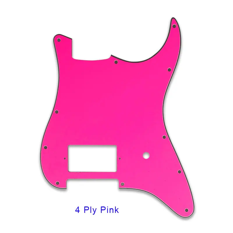 Pleroo гитара 11 винтовых отверстий накладки костюм для fender Tom Delonge гитара Stratocaster US spec Strat с мостом PAF Humbucker - Цвет: 4 ply pink
