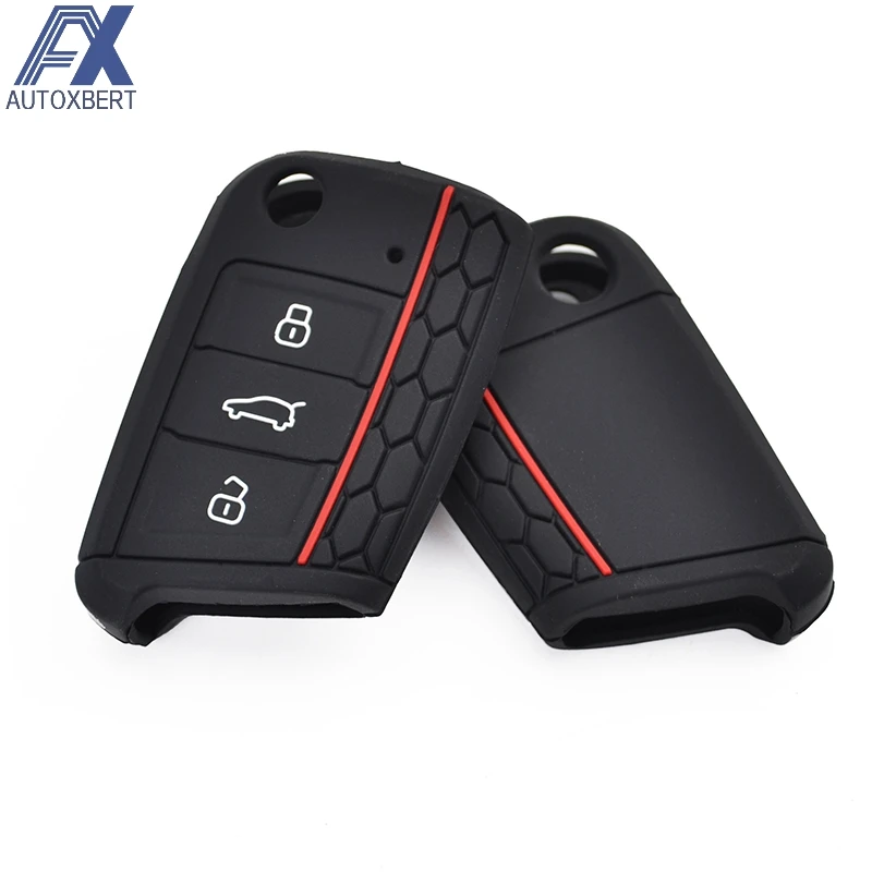 Чехол для VW Polo Golf 7 MK7 силиконовый чехол с 3 кнопками Skoda Octavia Kodiaq Karoq SEAT Ateca Leon|key cover