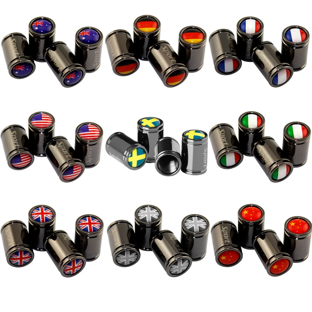 

National Flags USA UK France Italy Tire Valve Stem Caps For Honda Ford Bentley Cadillac Fiat Chevrolet Buick Volkswagen Audi