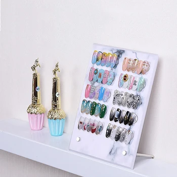 

Marble&acrylic Transparent Nail Art Display Board Work Book Stereo Magnet Adsorption Detachable Color Card Display Board New