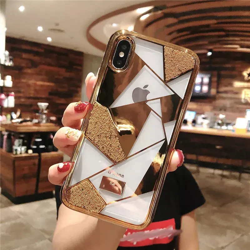 Роскошный брендовый Алмазный чехол для телефона s iphone X XR XS MAX 6 7 8 Plus мягкий s| |