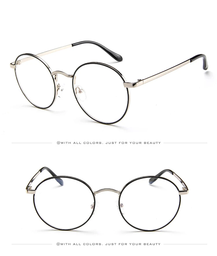 Корейский nerd прозрачный светильник, очки, роскошный фирменный дизайн, полностью металлические круглые очки, оправа, Ретро стиль, для женщин и мужчин, оправа для очков