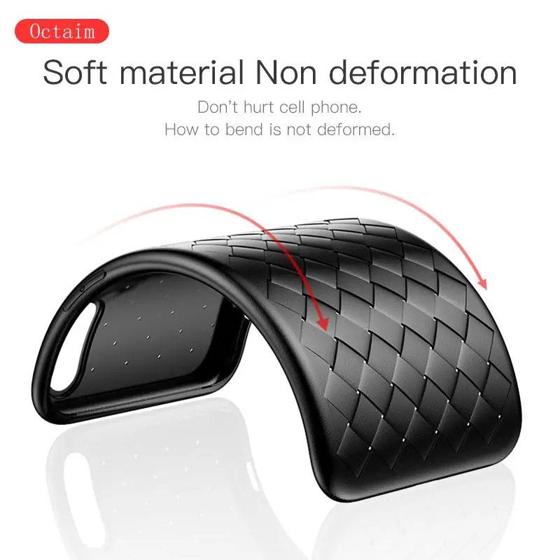 Soft Phone Case For iPhone Xs Max X 8 6 6s Plus Luxury Grid Weaving Ultra Thin Silicone Accessories Back Cover 7 |