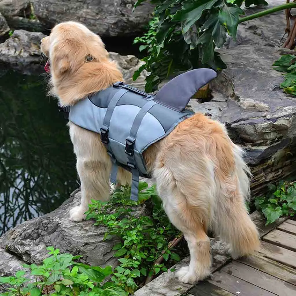 HSU Pet Dog Life плавательный жилет Акула поплавок жилет плавучий спасательный жилет костюм футболка для маленьких средних собак Милая верхняя одежда ткань