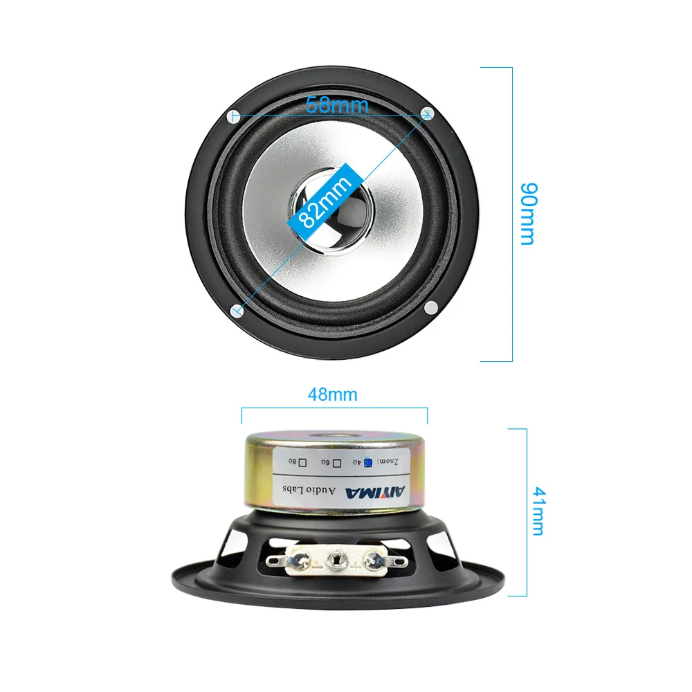 AIYIMA 2 шт. 3 дюйма 4 Ом 10 Вт Полнодиапазонный твитер колонки Громкоговоритель DIY HIFI Громкоговоритель автомобильный стерео домашний кинотеатр