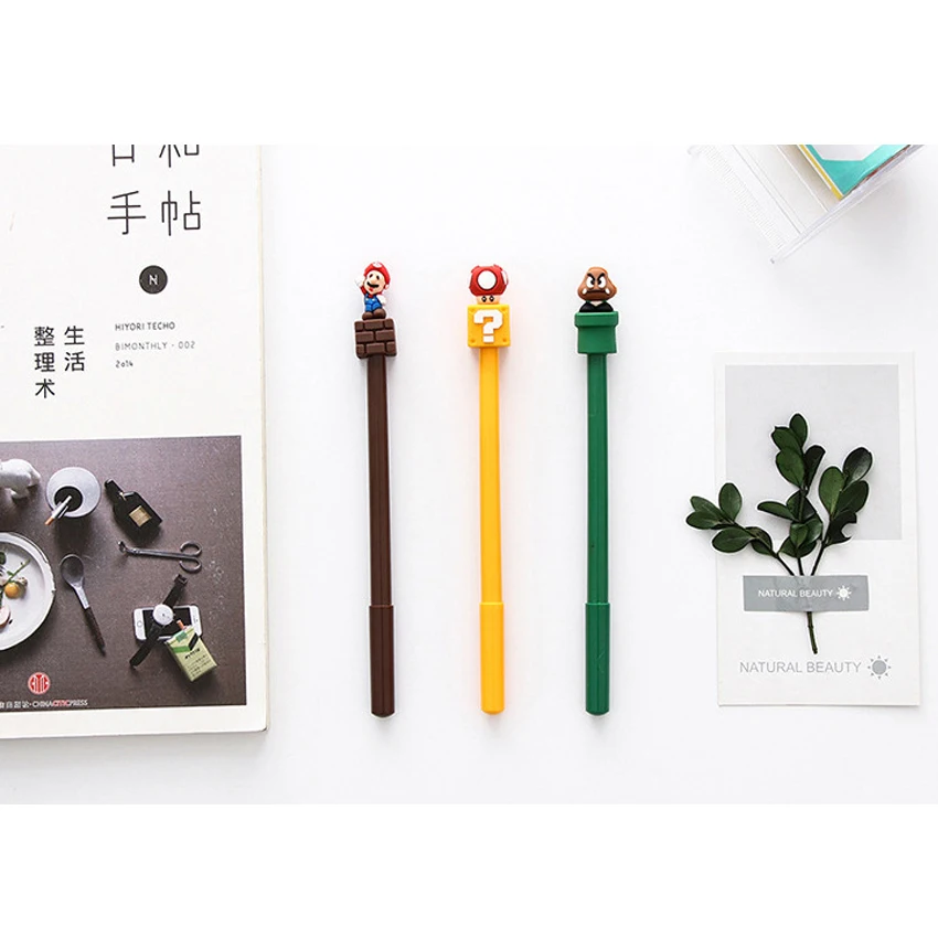 

1pcs/lot 0.5mm Black Ink Korea Cute 3D Super Mario Gel Pen Party Reward Gifts Signature Pen Stationery Party Favors