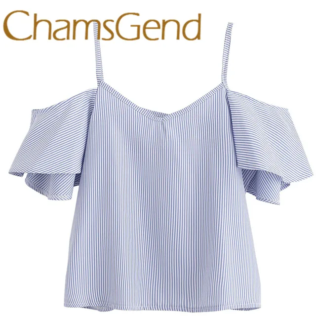 Y Hot T Shirt Casual Women Summer Pinstripe Cold Shoulder Y Hot T Shirt Casual Women Summer Pinstripe Cold Shoulder Top Drop Ship Aug22