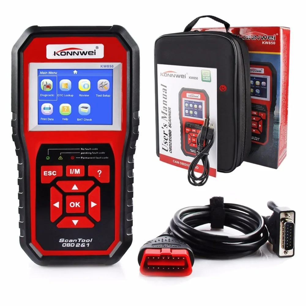 Автомобильный сканер KONNWEI KW850 OBD 2 OBD2 многоязычный инструмент для диагностики