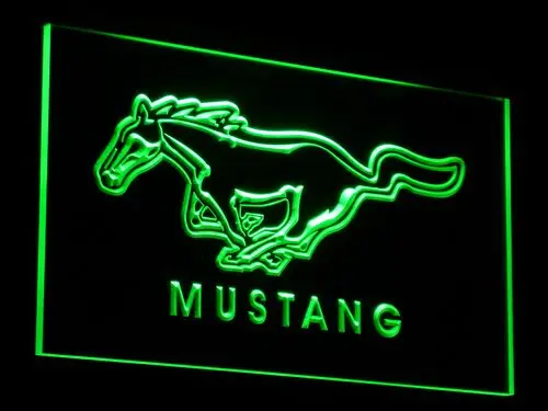 D054 Mustang светодиодный неоновый светильник вывески из пластика 7 цветов отправлено