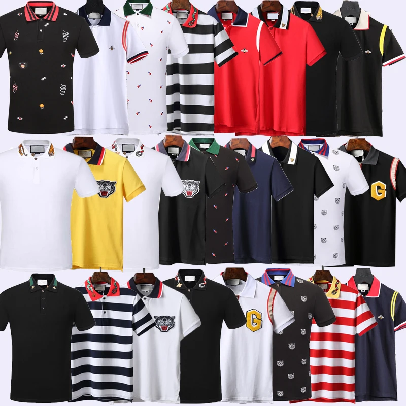 

2019 Italy fashion Classic Luxury designer Brand new men polo GG t shirts short sleeve embroidery Letter mens GG polos