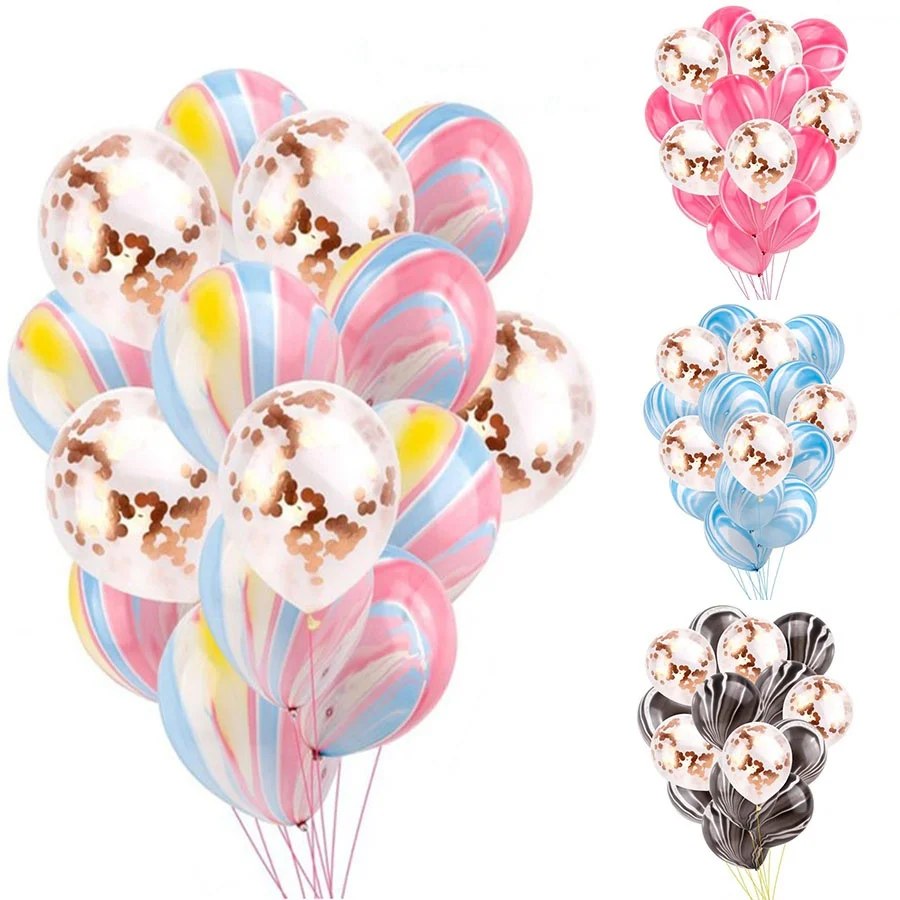 10-pcs-15pcs-rose-gold-glitter-confetti-foil-latex-balloon-set