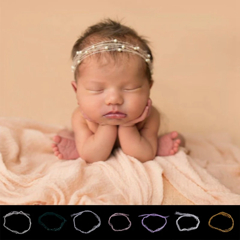 

2017 New Newborn Baby Mohair Pearl Headband Headwear Hair Accessories Photography Props Gift