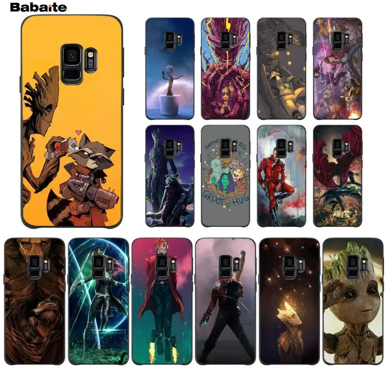 Babaite Marvel Rocket Groot цветной чехол для телефона GALAXY s5 s6 edge plus s7 s8 s9 | Мобильные телефоны