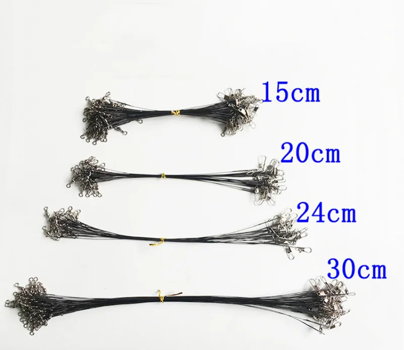 10 шт./лот Стальная проволока лидер с вертлюжная Рыбалка аксессуар 3 цвета Olta Leadcore поводок 15 20см 25см Наборы 30 см рыболовная леска