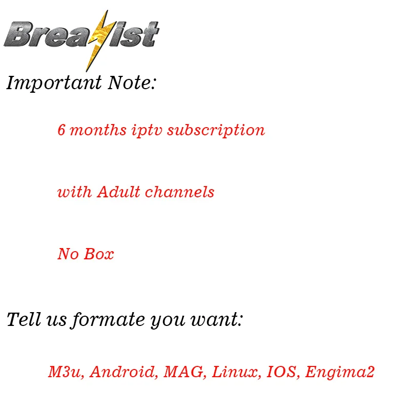 Breakist iptv подписка m3u 4 K для iptv Италия Португалия Франция Арабский испанский, Бразилия, Франция, Италия для android приставка - Цвет: 12 months with hot