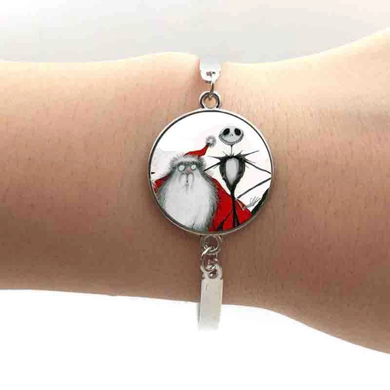 

Vintage romantic Skeleton Jack & Miss Sally bracelets trendy cartoon jewelry case for Nightmare Before Christmas bracelet