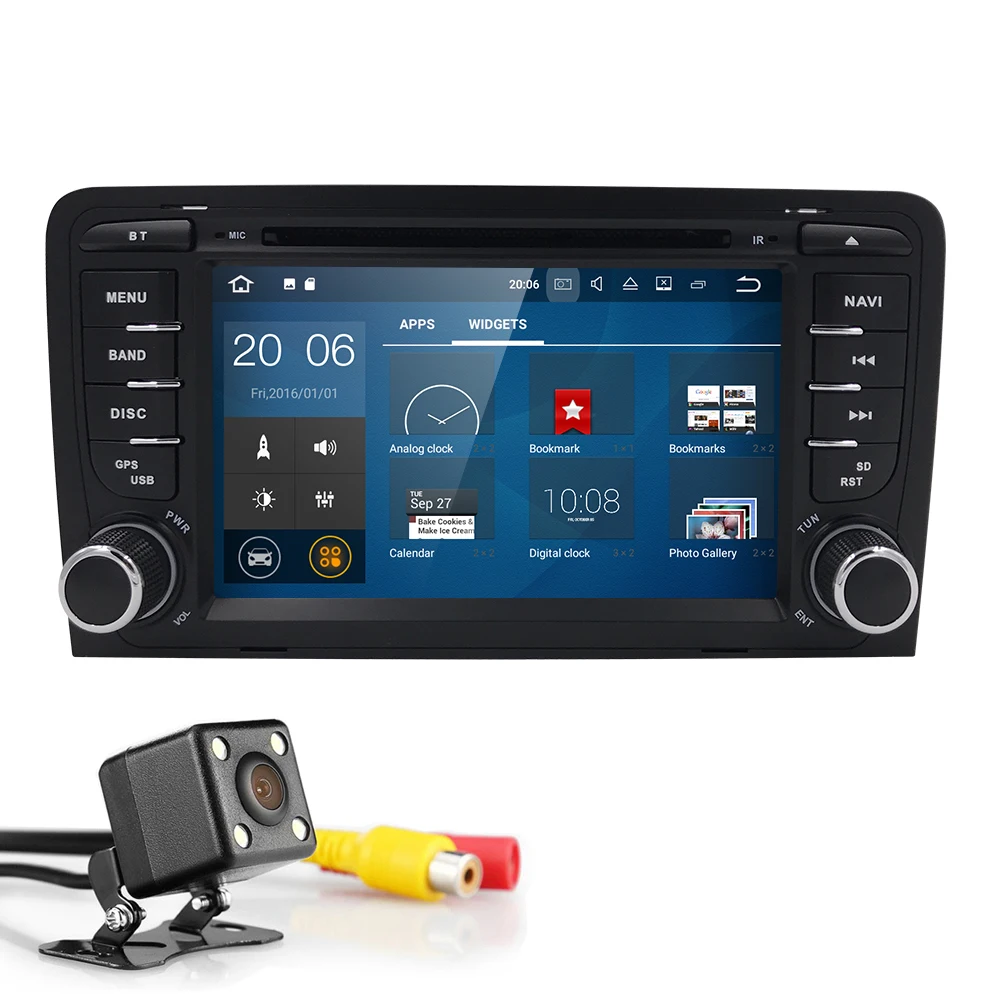 Excellent Car DVD Player 2 din Car Radio GPS Android7.0 Head Unit for Audi A3/S3 2003 2004 2005 2006 2007 2008 2009 2010 2011 OBD2/4G/WIFI 2