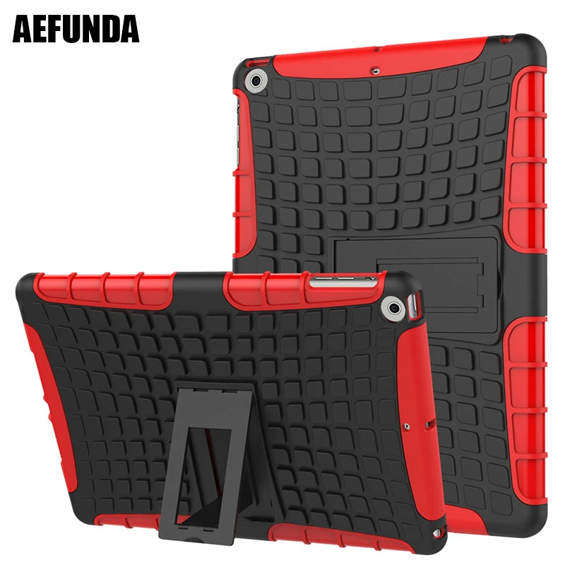 

Anti-slip Tablet Stand Cases for Apple iPad 2017 2018 9.7" 5th 6th Generation Anti-Shock Heavy Duty PC Silicone Back Cover Case