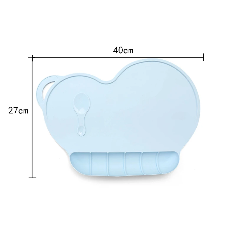 4 Colors Baby Silicon Plate Sucker Slip-resistant One Piece Baby Silicone Placemat Bowl Waterproof Kid Dinner Plate Tableware