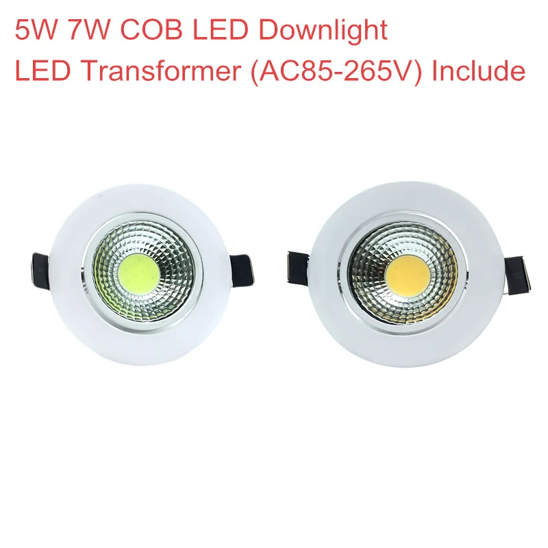 New Arrived Dimmable Recessed led downlight COB 5W 7W LED Spot light ceiling lamp AC85-265V Drive Include | Лампы и освещение