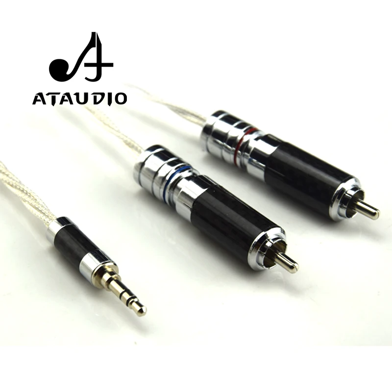Кабель ATAUDIO Hi Fi с посеребренным разъемом 3 5 мм на 2RCA end Aux двойной RCA MP3/MP4