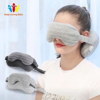 

Multi-function Business Travel Neck Pillow Eye Mask Two-in-one Neck Home Eye Mask Storage Bag travel U-shaped Plush Pillows