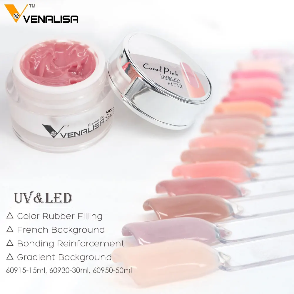  #60930 VENALISA 30ml 24 Color CANNI Nail Art Manicure Clear Pink Natural Camouflage Hard Jelly Buil