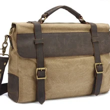 Модная винтажная Военная холщовая кожаная мужская сумка-мессенджер сумка через плечо портфель Холщовая Сумка на плечо Повседневная сумка M401