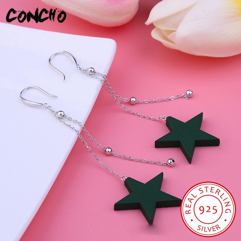 Кончо Jewelry 925 пробы Серебряный бор геометрическая серьги для Для женщин вечерние