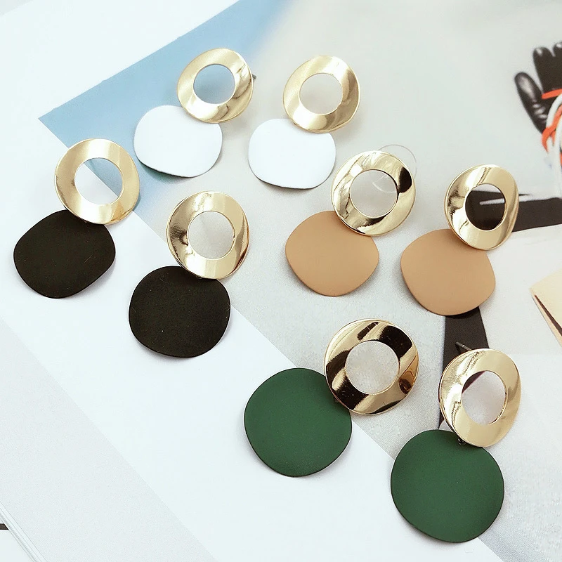 Earrings for Women Gold Color Geometric Metal Pendant Earrings Korean Dubai Round Circle Punk Dangle Earings Fashion Jewelry Earrings for Women Gold Color Geometric Metal Pendant Earrings Korean Dubai Round Circle Punk Dangle Earings Fashion Jewelry