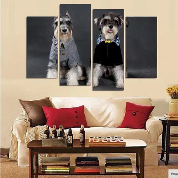 

4 Piece Rena Snow Dogs HD Wall Picture Decorative Art Print Painting On Canvas For Living Room Home Decor