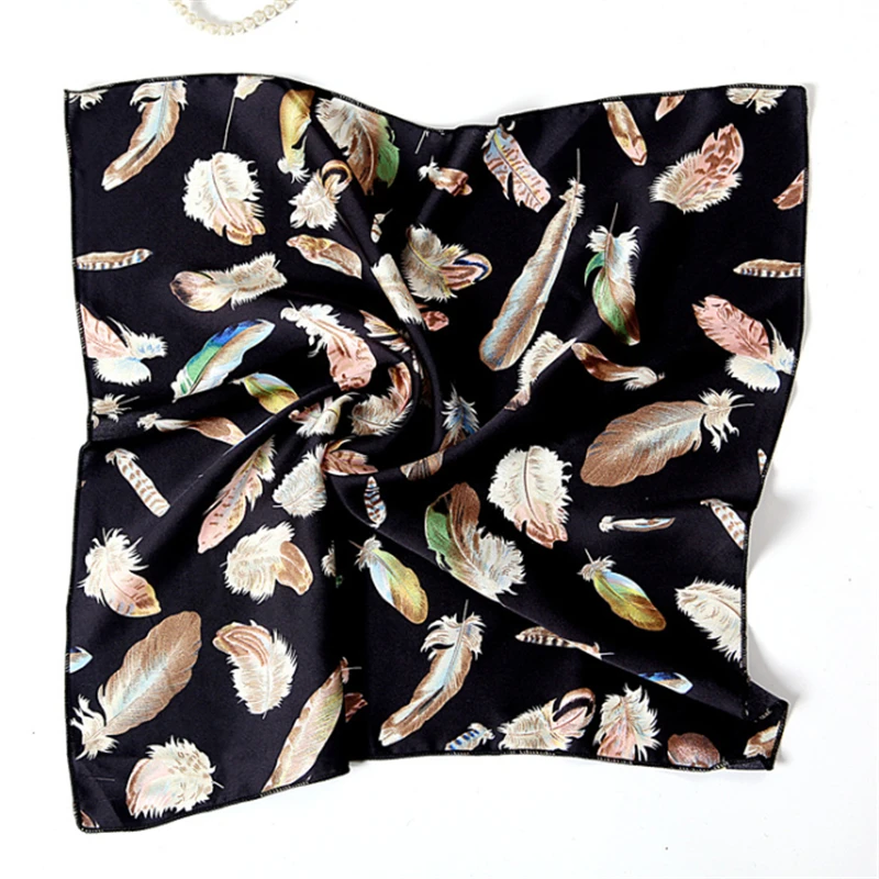 Маленький размер женский шарф с модным принтом шелковые шарфы квадратный шейный офисный атласный носовой платок бандана платок - Цвет: 8