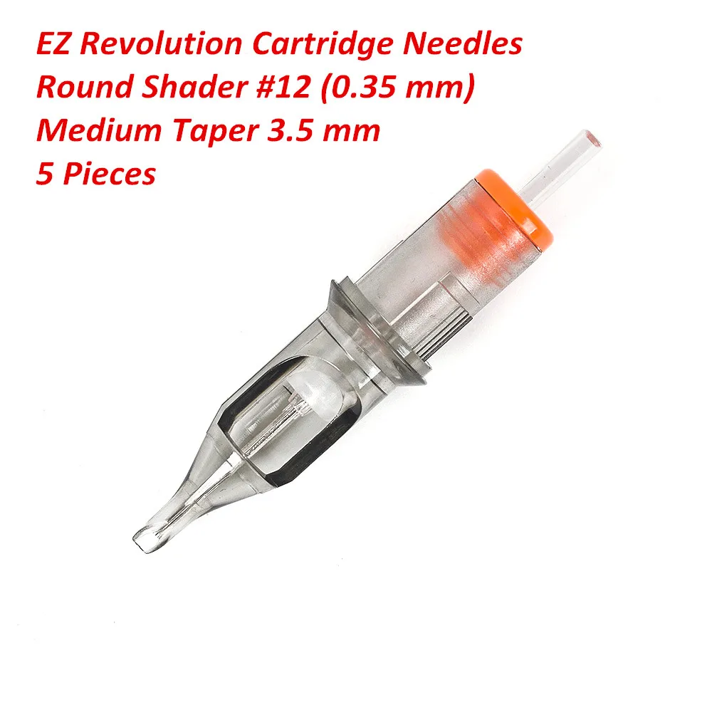 

EZ Revolution Tattoo Cartridge Needles 3.5 mm M-Taper Round Shader Needles Compatible with Cartridge System Tattoo Machine 5 pcs