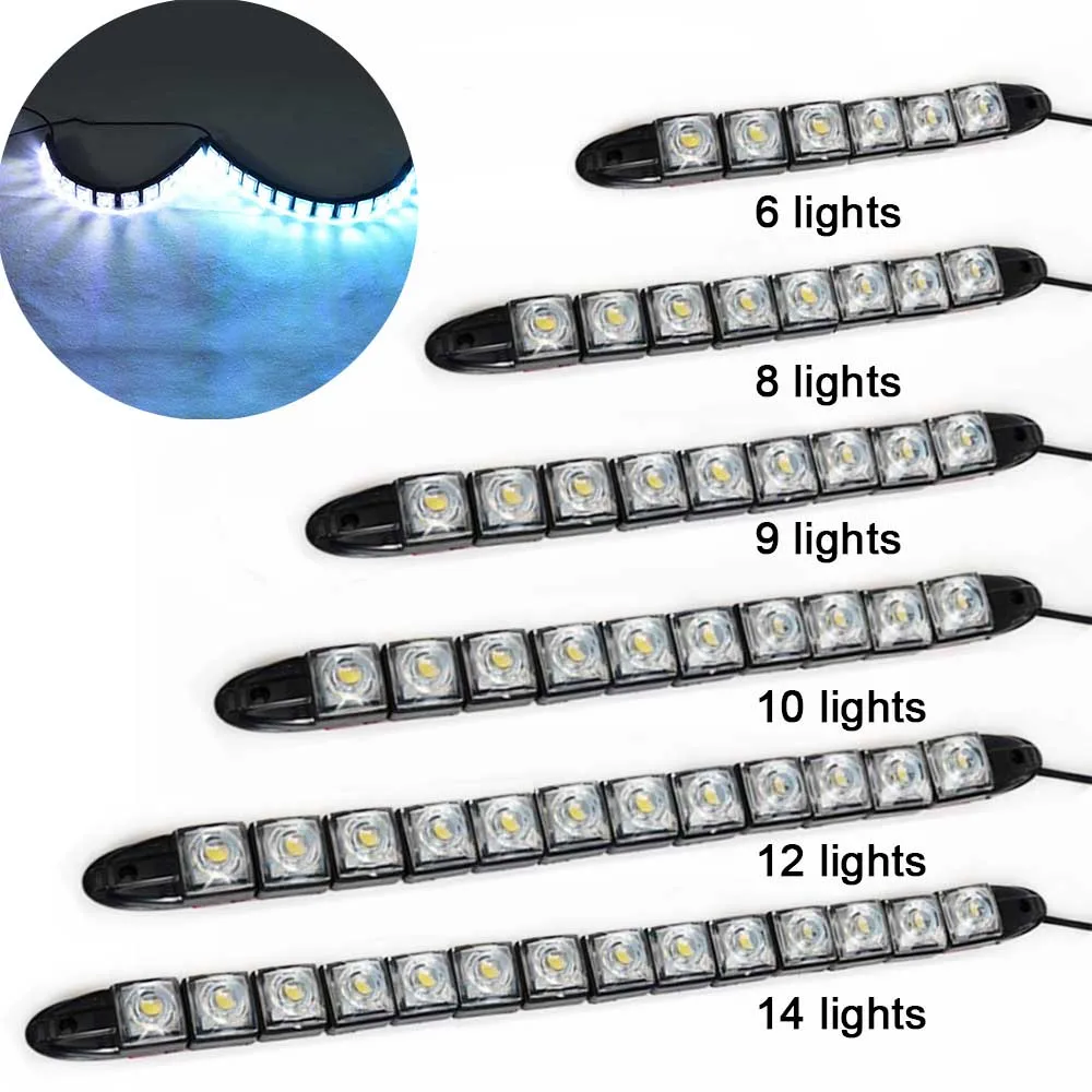 

2 pcs /pair Car Daytime Running Lights DRL Light Driving Car Adjustable Auto Strips LED Flexible Day Light Fog Light 12 V White